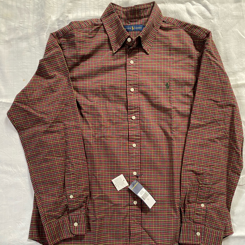 Ralph Lauren Plaid Long Sleeve Button Down Oxford